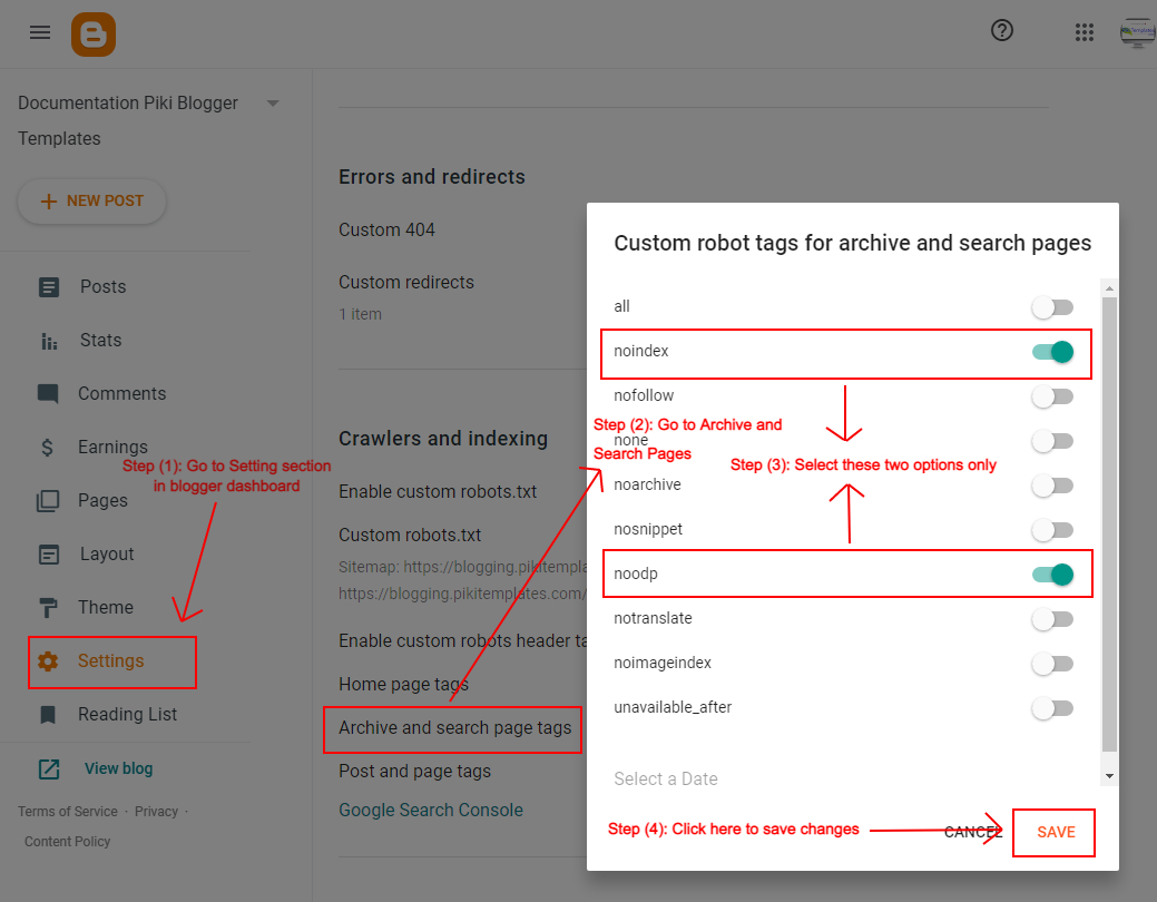 Enable Custom Robots.txt Blogger Enable Custom Robots.txt